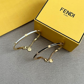 Fendi Liora FF Chain Accent Cuff Bracelet
