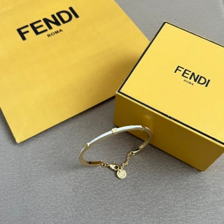 Fendi Liora FF Chain Accent Cuff Bracelet