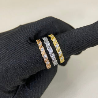 Tiffany Narrow Feather Ring with Diamonds