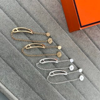 Hermès Élan Curve Chain Drop Earrings