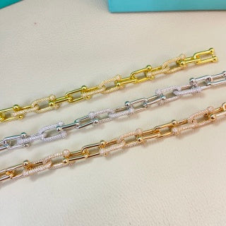 Tiffany U-Link Diamond-Set Bracelet (Six-Link)