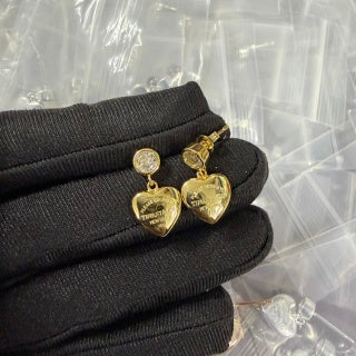 Tiffany Diamond Heart Drop Earrings