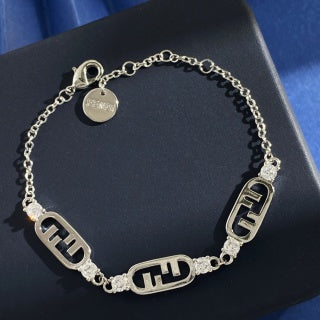 Fendi Alora FF Link Charm Bracelet