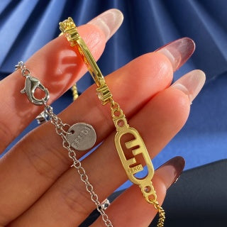 Fendi Alora FF Link Charm Bracelet