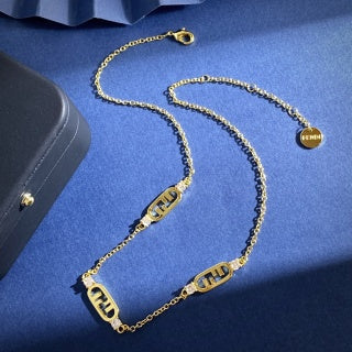 Fendi Alora FF Multi Link Chain Necklace
