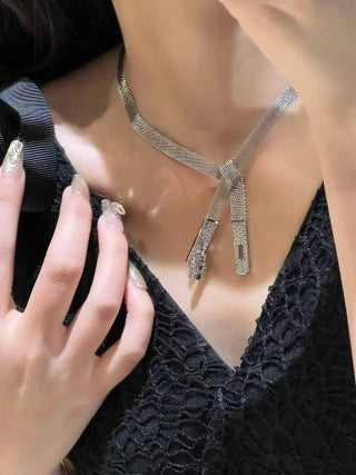 Hermès Lasso H Pavé Long Drop Necklace
