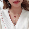 Van Cleef & Arpels Tricolor Clover Cascade Necklace