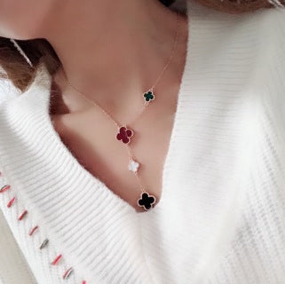 Van Cleef & Arpels Tricolor Clover Cascade Necklace