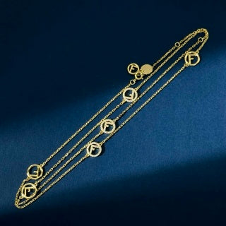 Fendi Eloria FF Multi Charm Chain Necklace