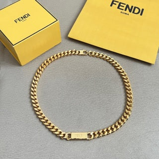 Fendi Varello FF Plate Link Necklace