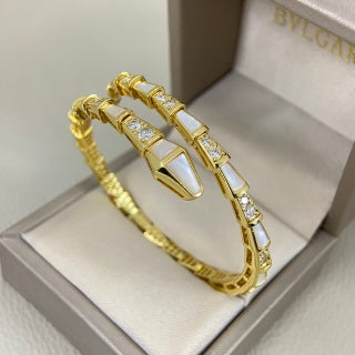 Bvlgari Geometric Crystal Open Cuff Bracelet – Elegant Luxury Jewelry