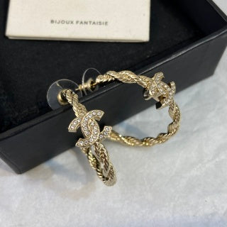 CHANEL Bellavienne Crystal Halo Drop Earrings