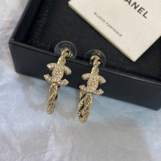 CHANEL Bellavienne Crystal Halo Drop Earrings