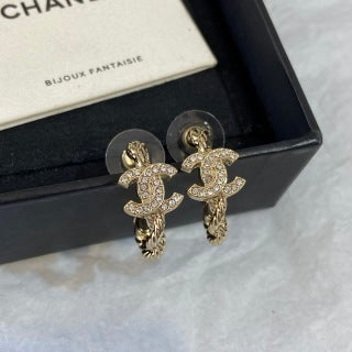CHANEL Bellavienne Crystal Halo Drop Earrings