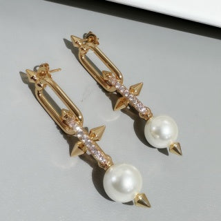 Tiffany Diamond-Set Stud and Pearl Drop Earrings