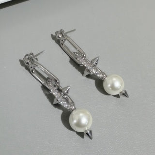 Tiffany Diamond-Set Stud and Pearl Drop Earrings