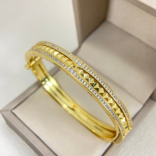 Bvlgari Geometric Wide Cuff Bracelet – Elegant Luxury Jewelry