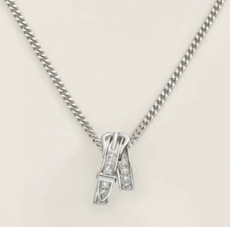 Hermès Kelly Mini Pavé Lock Pendant Necklace