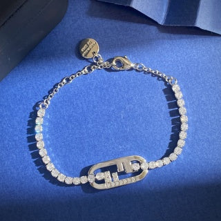 Fendi Valeria FF Crystal Link Bracelet