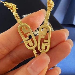Fendi Lumiera FF Pavé Drop Earrings