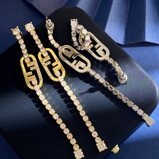 Fendi Lumiera FF Pavé Drop Earrings