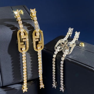 Fendi Lumiera FF Pavé Drop Earrings