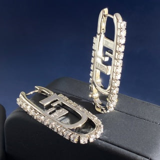 Fendi Celestia FF Pavé Drop Earrings