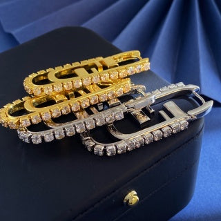 Fendi Celestia FF Pavé Drop Earrings
