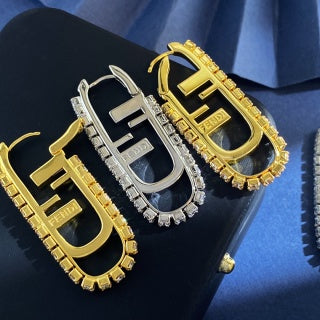 Fendi Celestia FF Pavé Drop Earrings