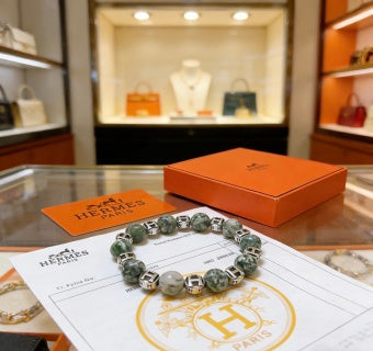 Hermès Aquarelle Gemstone H Bead Bracelet