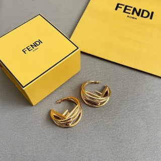 Fendi Serina Fluid Curve Stud Earrings