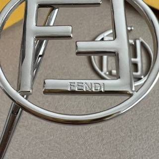 Fendi Orlina FF Circle Emblem Stud Earrings