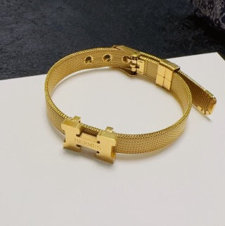 Hermès Clic H Mesh Chain Bracelet
