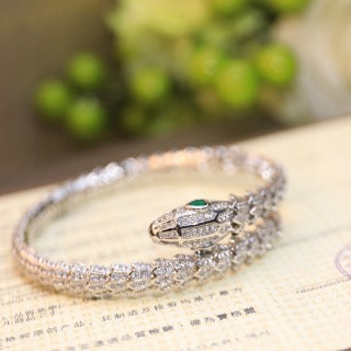 Bvlgari Green Gem Serpent Bracelet – Elegant Luxury Jewelry
