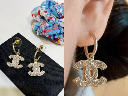 CHANEL Celestara Diamond Accent Drop Earrings
