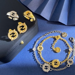 Fendi Celestia FF Pavé Oval Statement Ring