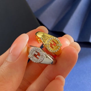 Fendi Celestia FF Pavé Oval Statement Ring