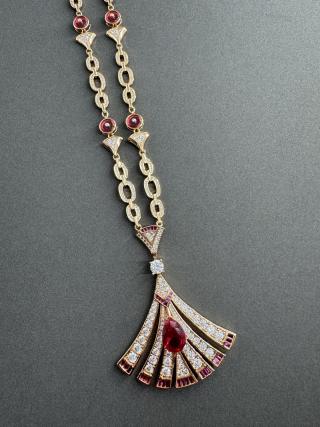 Bvlgari Ruby Fan Statement Necklace – Elegant Luxury Fine Jewelry