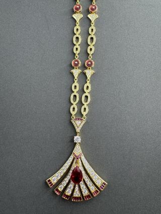 Bvlgari Ruby Fan Statement Necklace – Elegant Luxury Fine Jewelry