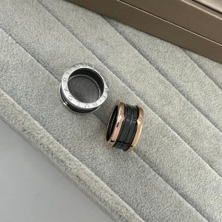 Bvlgari Multi-Tone Ceramic Band Ring – Elegant Luxury Jewelry
