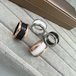 Bvlgari Multi-Tone Ceramic Band Ring – Elegant Luxury Jewelry