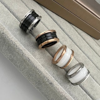 Bvlgari Multi-Tone Ceramic Band Ring – Elegant Luxury Jewelry