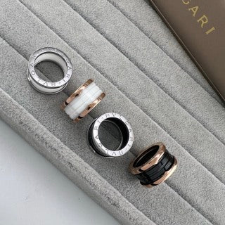 Bvlgari Multi-Tone Ceramic Band Ring – Elegant Luxury Jewelry