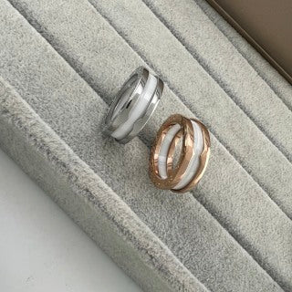 Bvlgari Multi-Layer Ceramic Band Ring – Elegant Luxury Jewelry