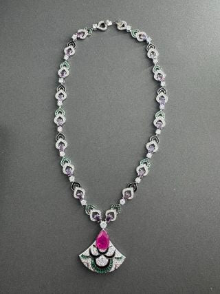 Bvlgari Ruby Fan Gemstone Necklace – Elegant Luxury Jewelry