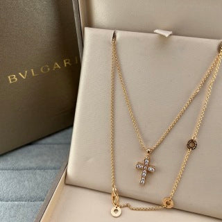 Bvlgari Crystal Cross Pendant Necklace – Elegant Luxury Jewelry