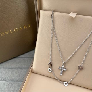 Bvlgari Crystal Cross Pendant Necklace – Elegant Luxury Jewelry