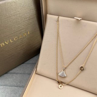 Bvlgari Crystal Fan Pendant Necklace – Elegant Luxury Jewelry