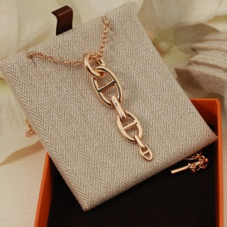 Hermès Chaine d’Ancre Long Link Pendant Necklace