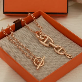 Hermès Chaine d’Ancre Long Link Pendant Necklace